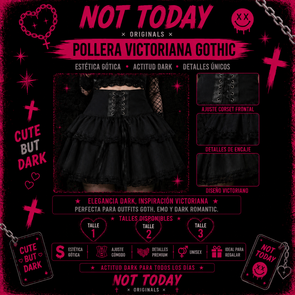 Pollera Victoriana Gothic Negra – Not Today Originals