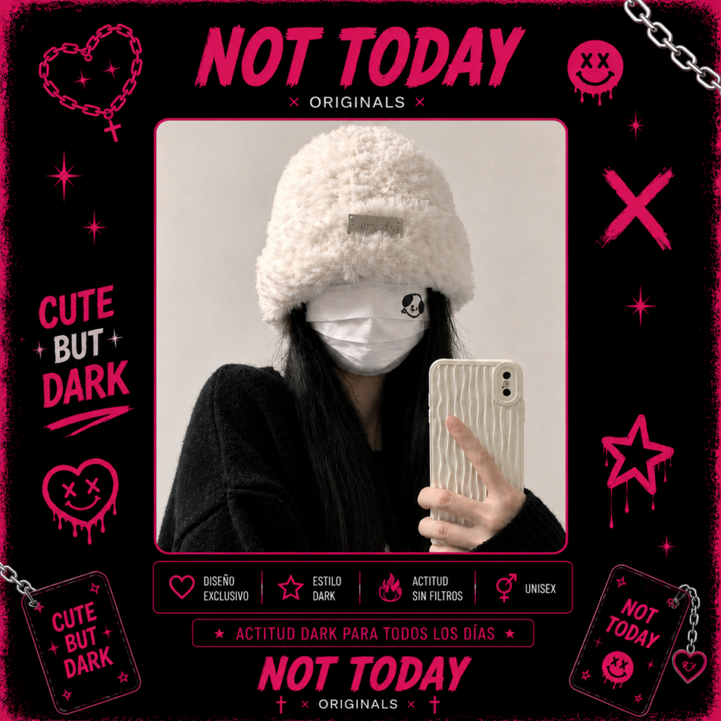 Gorro Peluche Dark Blanco – Not Today Originals
