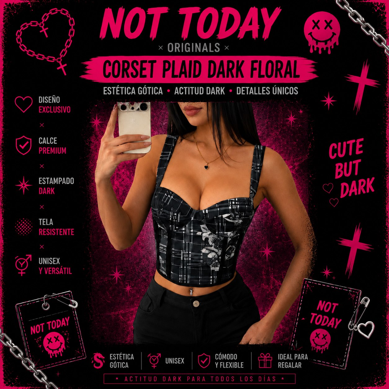Corset Dark Floral – Not Today Originals