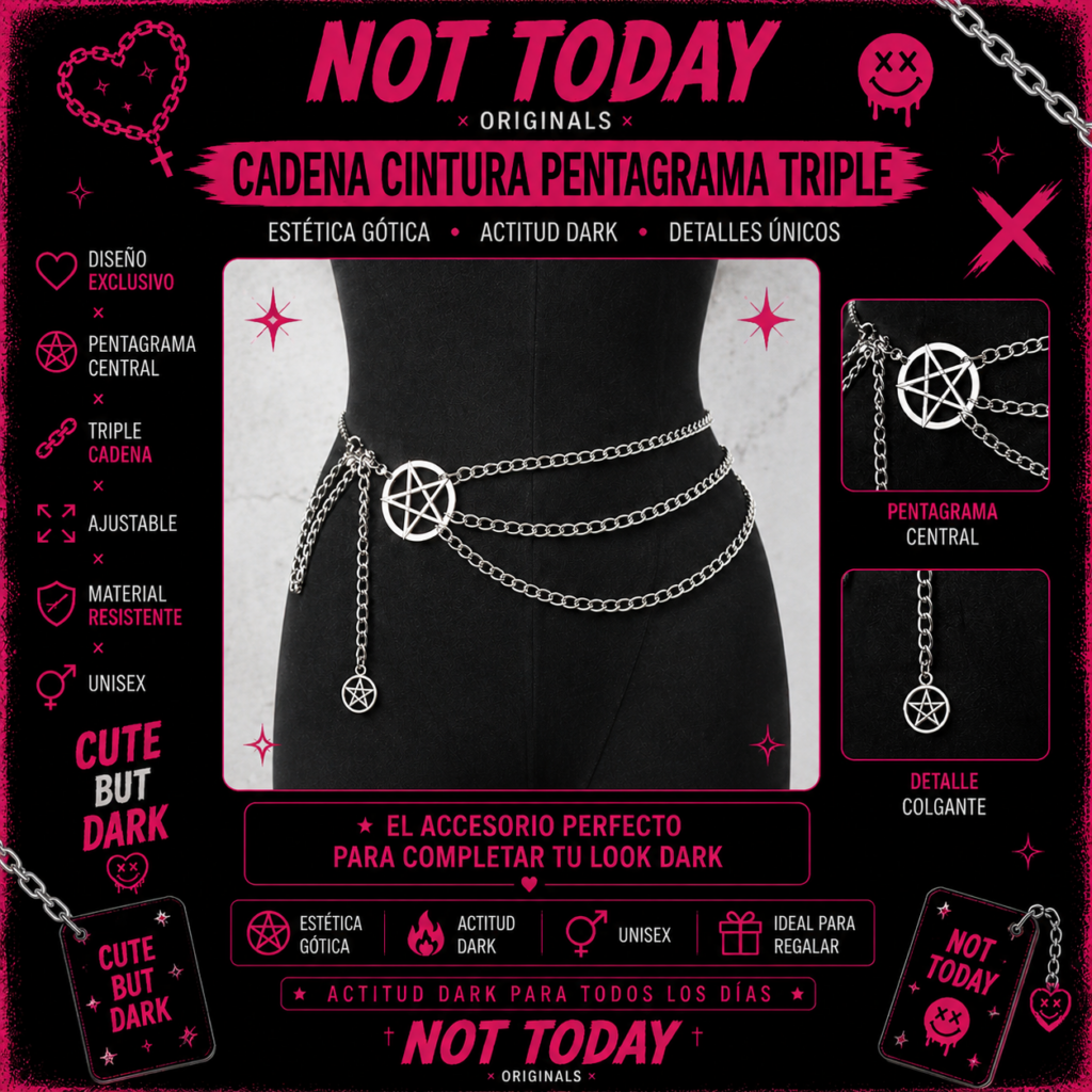 Cadena Cintura Pentagrama Triple – Not Today Originals
