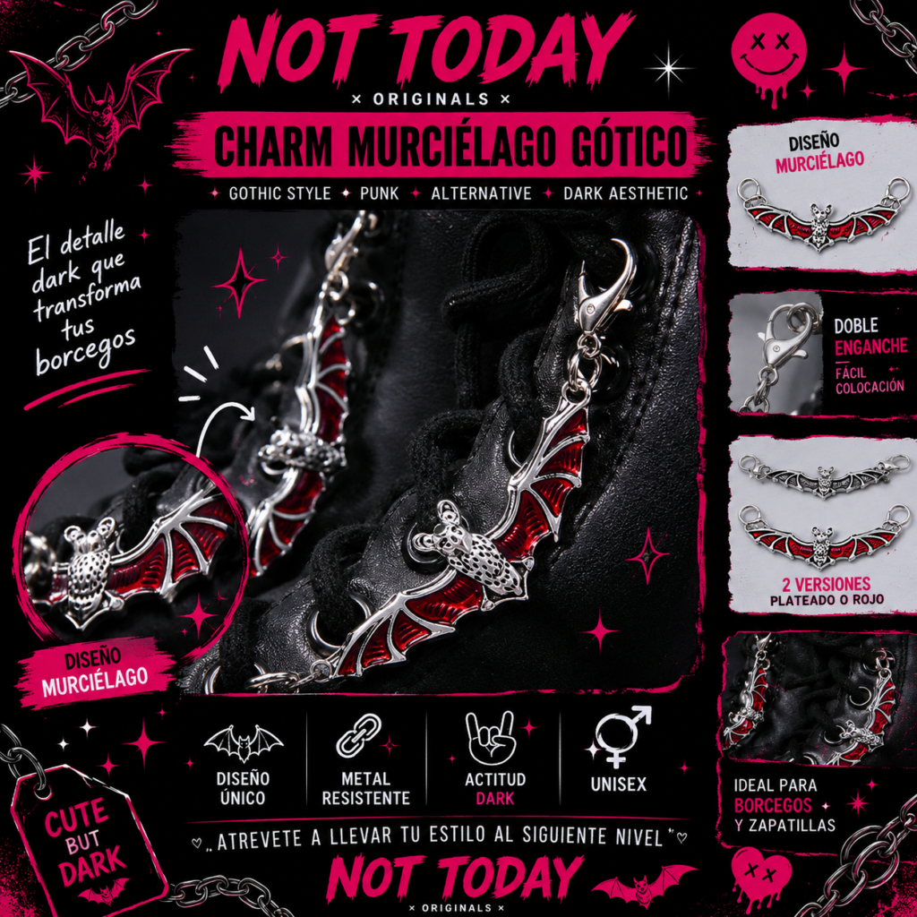 Cadena Murciélago Gótico para Borcegos y Zapatillas – Not Today Originals