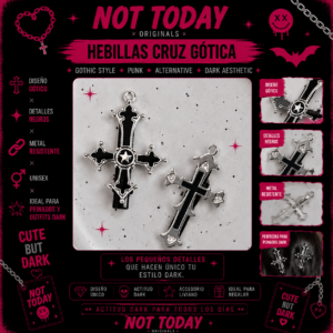 Hebillas Cruz Gótica Dark – Not Today Originals