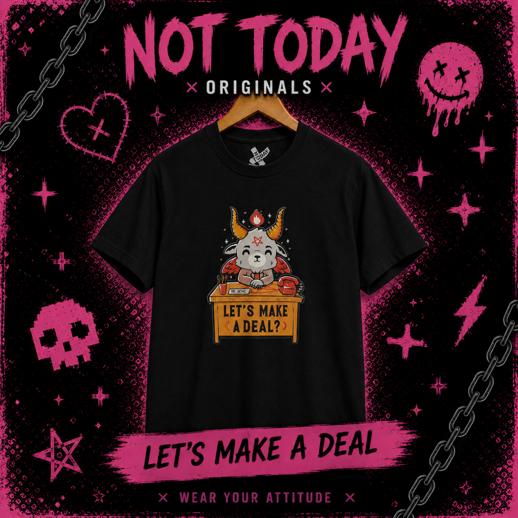 Remera Let’s Make A Deal – Dark Kawaii Devil Goat