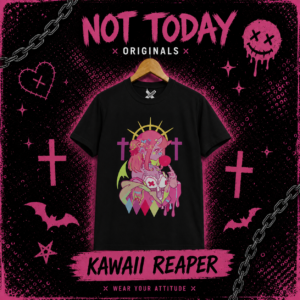 Remera Kawaii Reaper – Estilo Dark Kawaii / Alt Anime