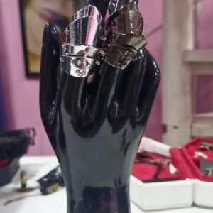 Anillo Armadura Metálico Ajustable – Estilo Cyber Gótico