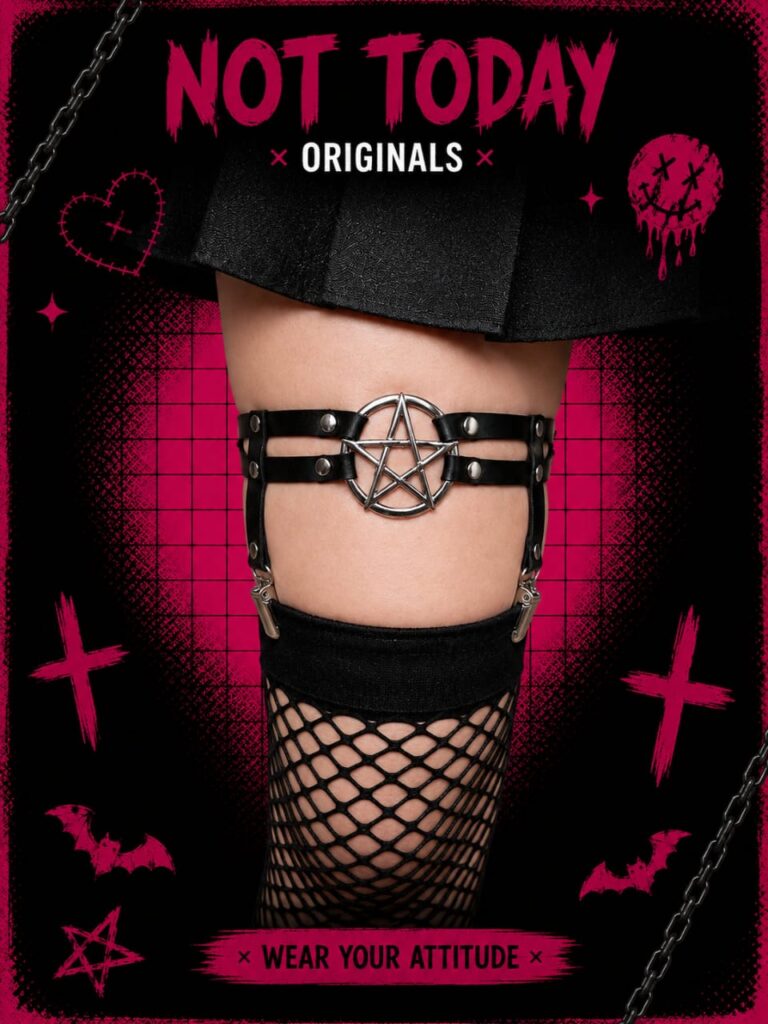 Garter Pentagrama Goth Punk Negro | Not Today Originals