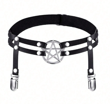 Garter Pentagrama Goth Punk Negro | Not Today Originals - Image 2