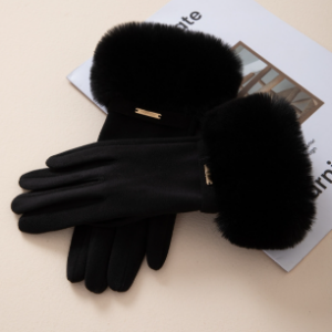 Guantes Negros  – Estilo Elegante Invierno