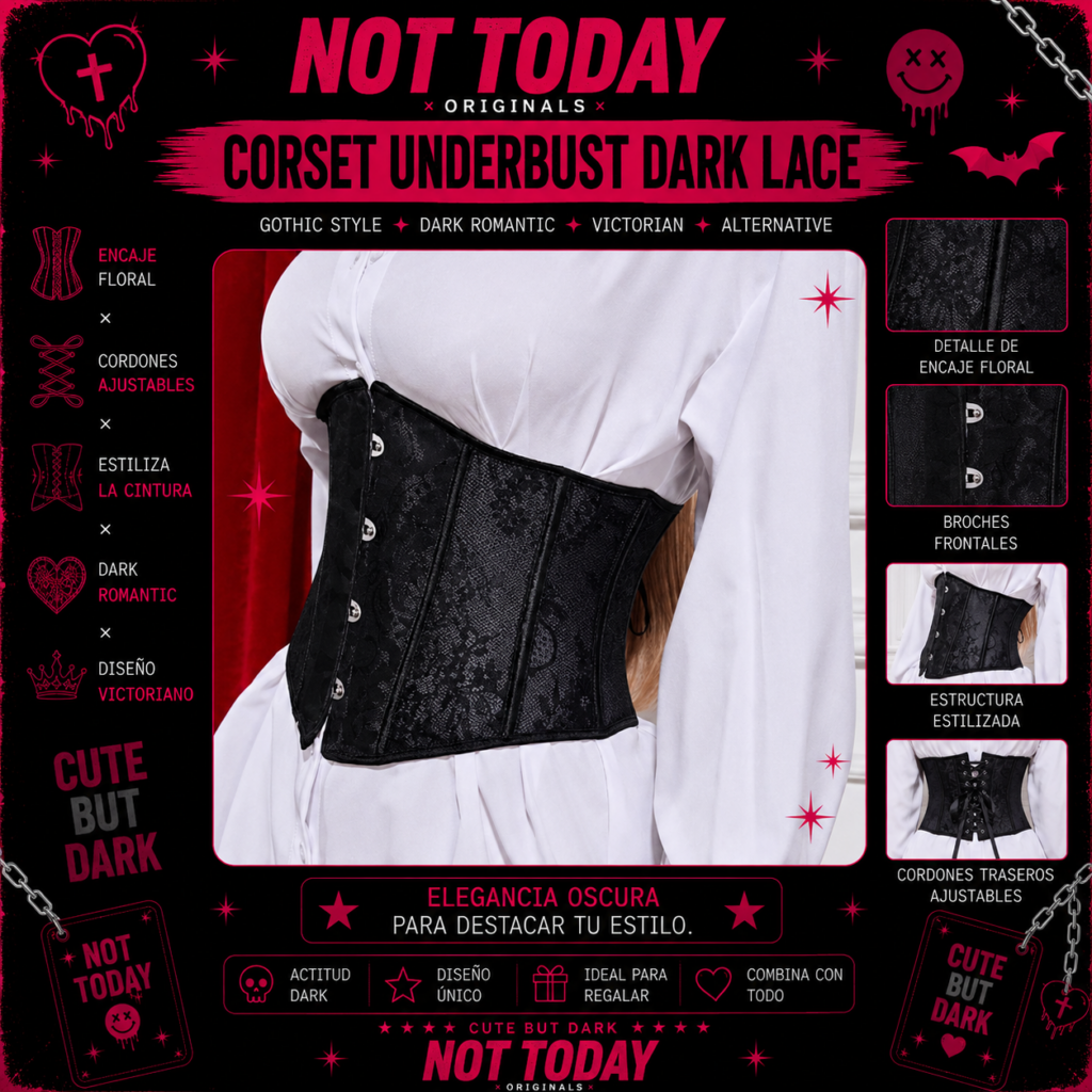 Corset Underbust Dark Lace Elegance – Not Today Originals