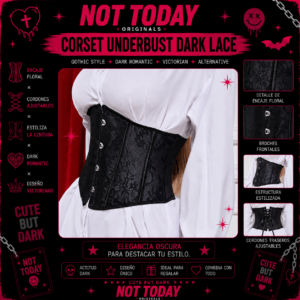 Corset Underbust Dark Lace Elegance – Not Today Originals