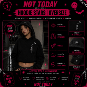 Buzo Crop Stars Oversize Negro – Not Today Originals