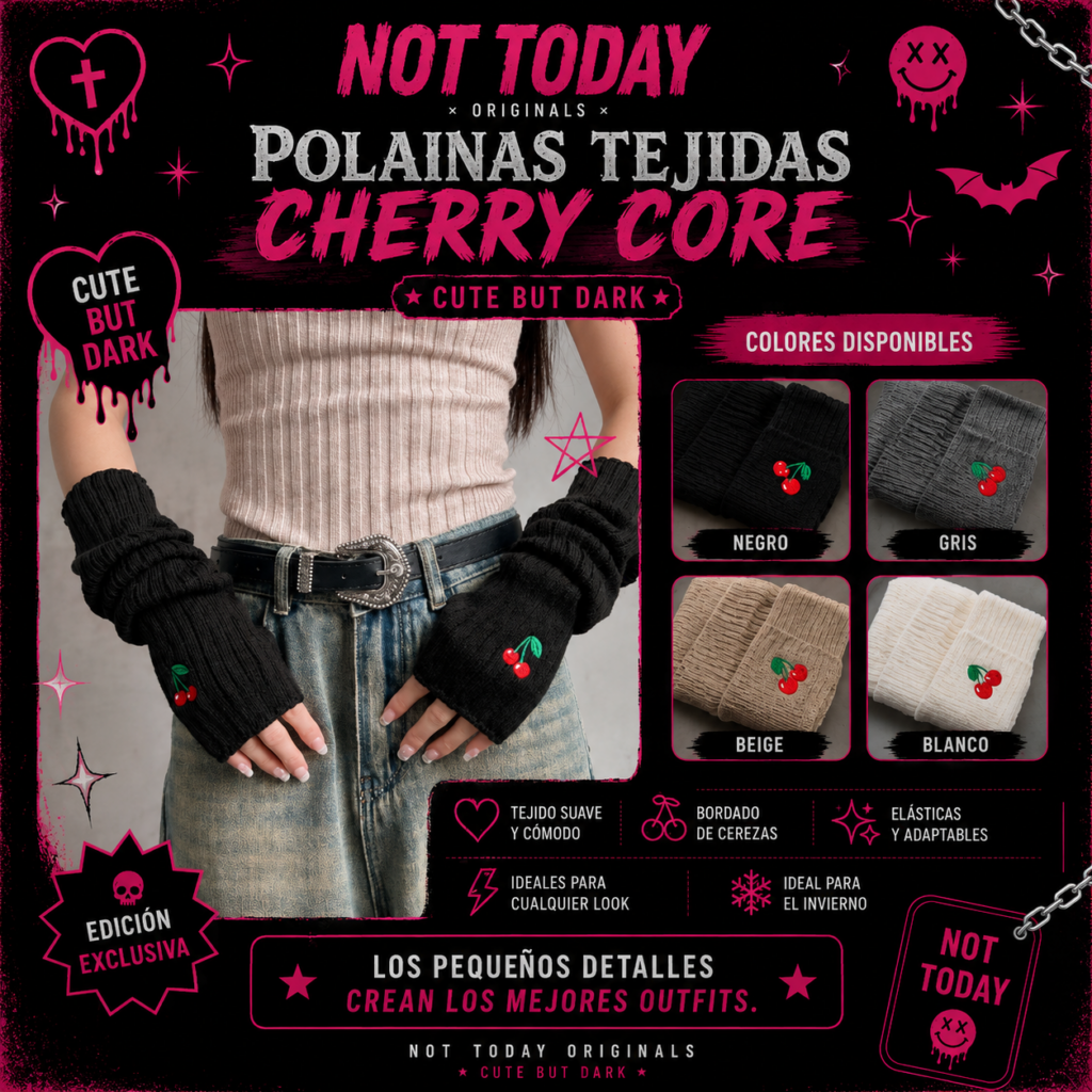 Polainas Tejidas Cherry Core – Not Today Originals