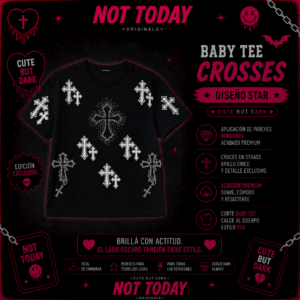 Baby Tee Crosses Strass – Not Today Originals