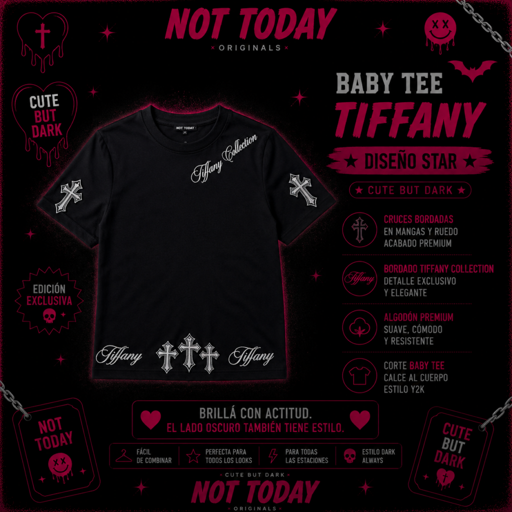 Baby Tee Tiffany Cross – Not Today Originals