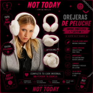Orejeras de Peluche Blancas – Not Today Originals