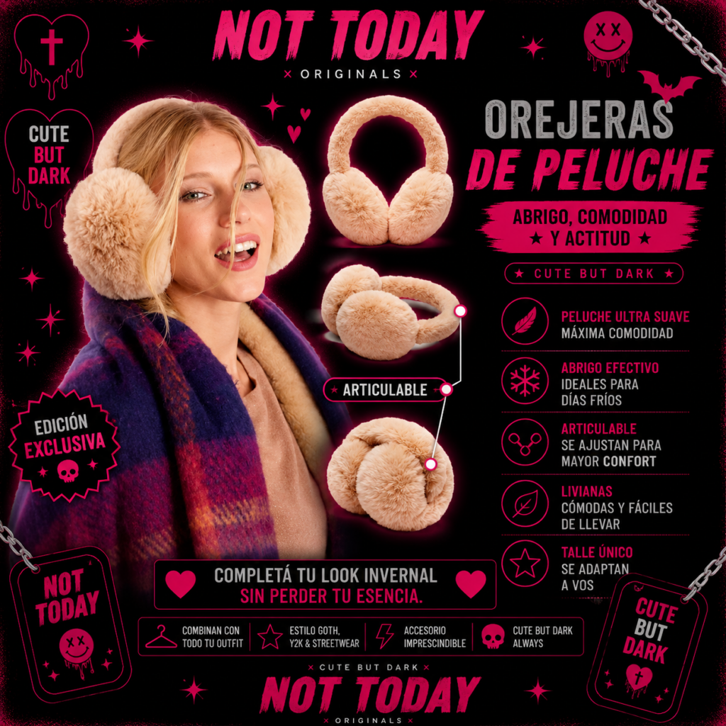 Orejeras de Peluche Beige – Not Today Originals
