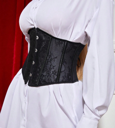 Corset Underbust Dark Lace Elegance – Not Today Originals - Image 3