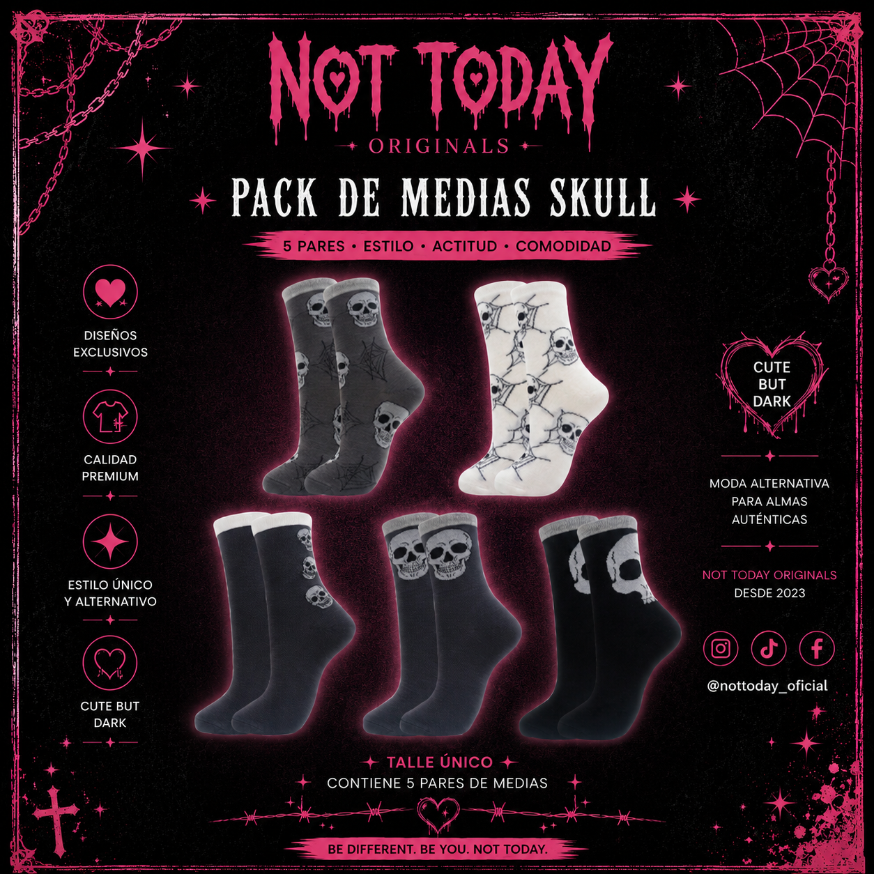 Medias Cráneo Góticas – Not Today Originals