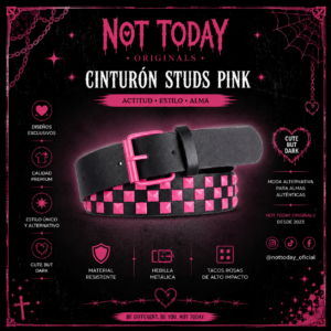 Cinturón Studs Pink – Tachas Rosas Estilo Punk/Gótico