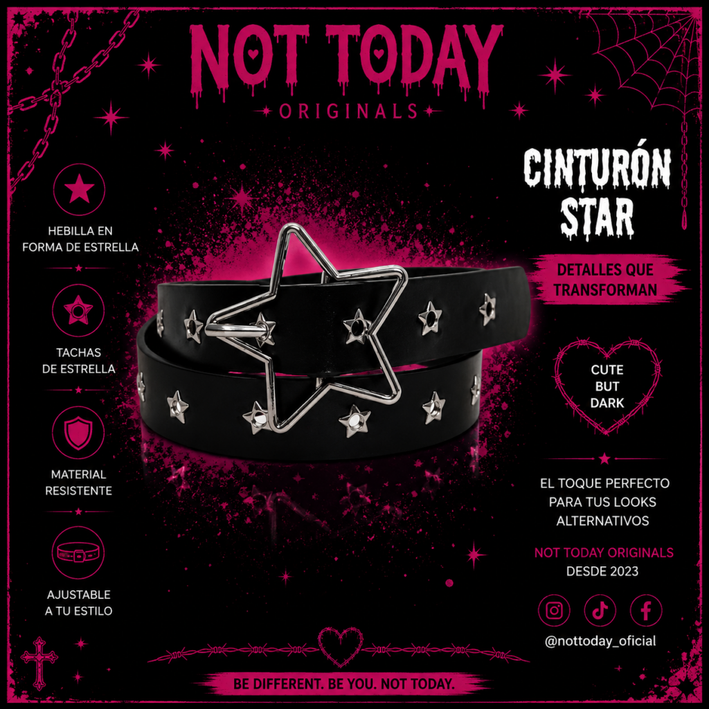 Cinturón Star – Hebilla Estrella Negra