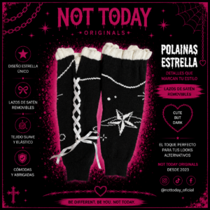 Polainas Estrella con Lazos – Negras
