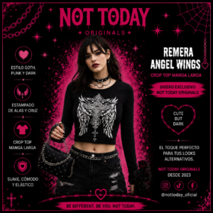Remera Manga Larga Angel Wings – Negra