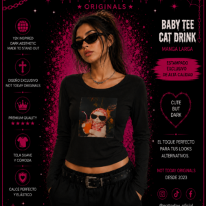 Remera Gato Vacaciones – Negra