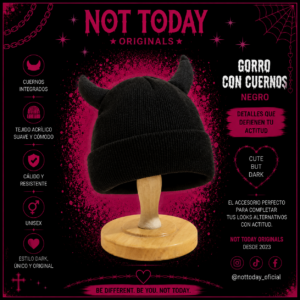 Gorro de Lana con Cuernos – Negro