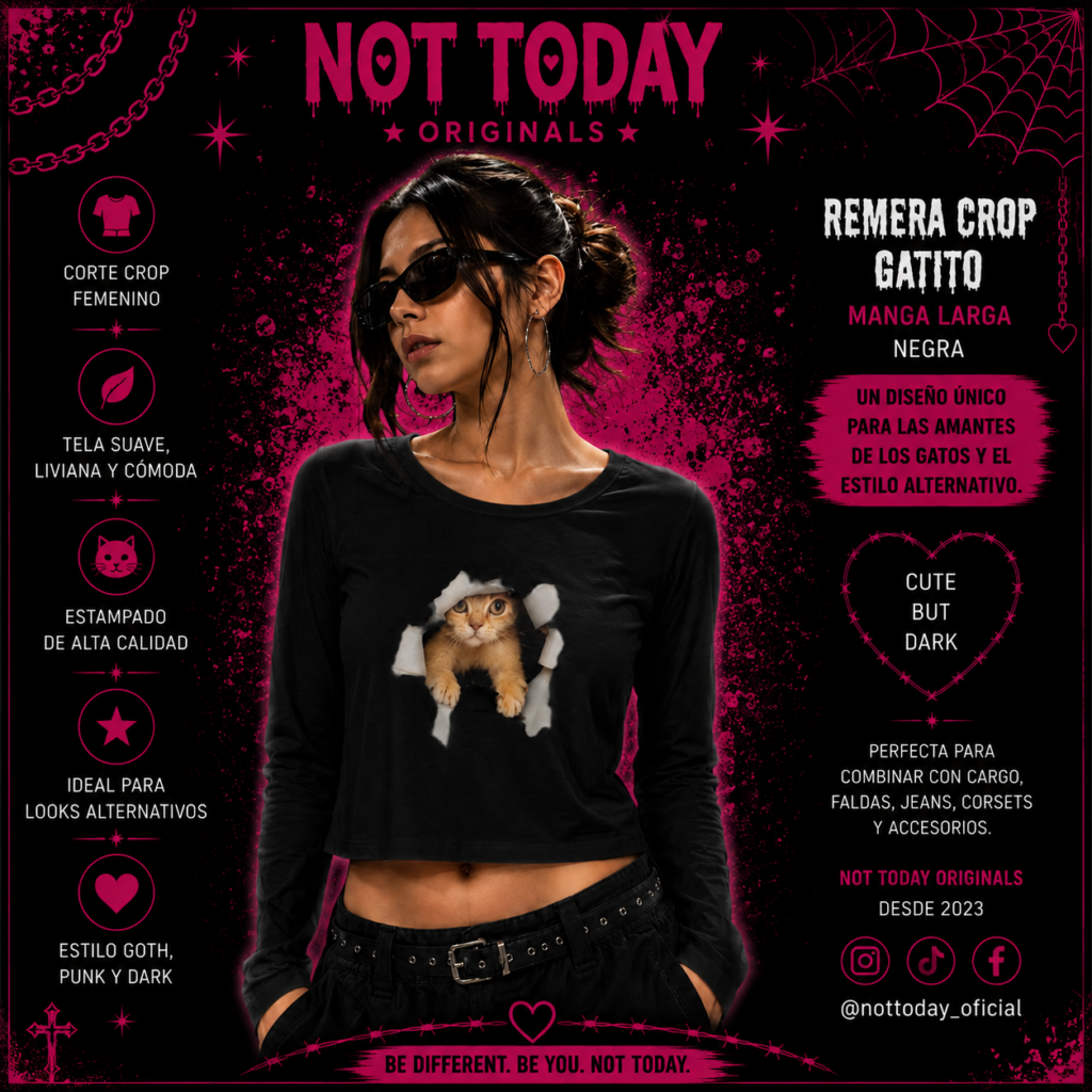 Remera Gato Curioso – Negra