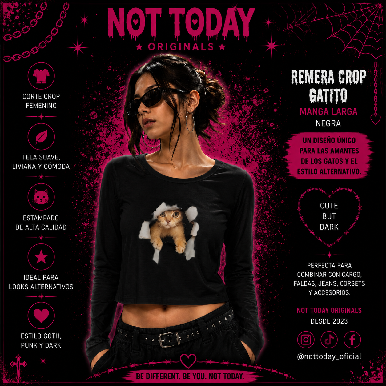 Remera Gato Curioso – Negra