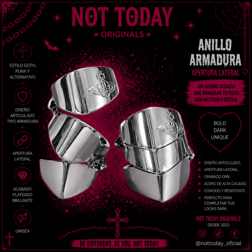 Anillo Armadura Articulado con Apertura Lateral – Plateado