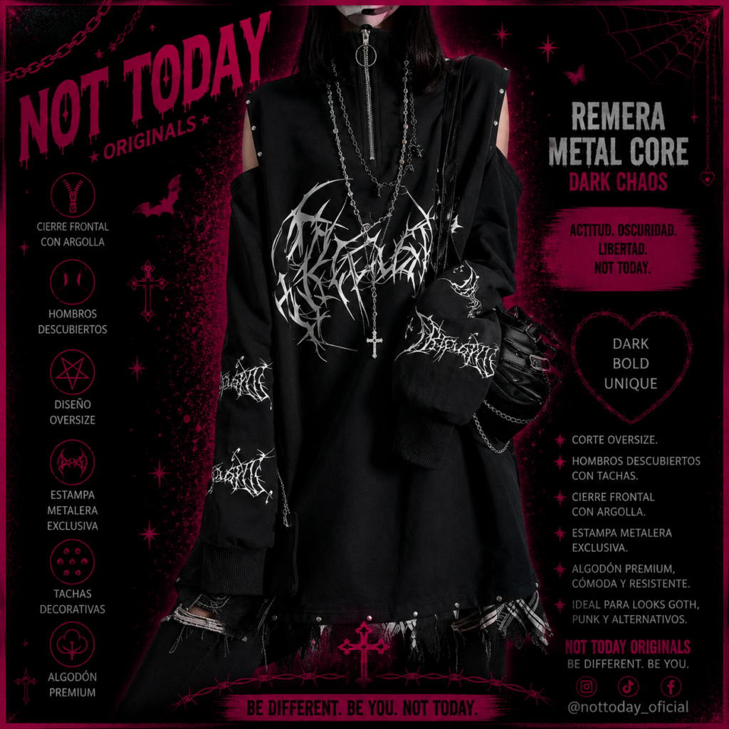 Remera Oversize Metal Core – Dark Chaos