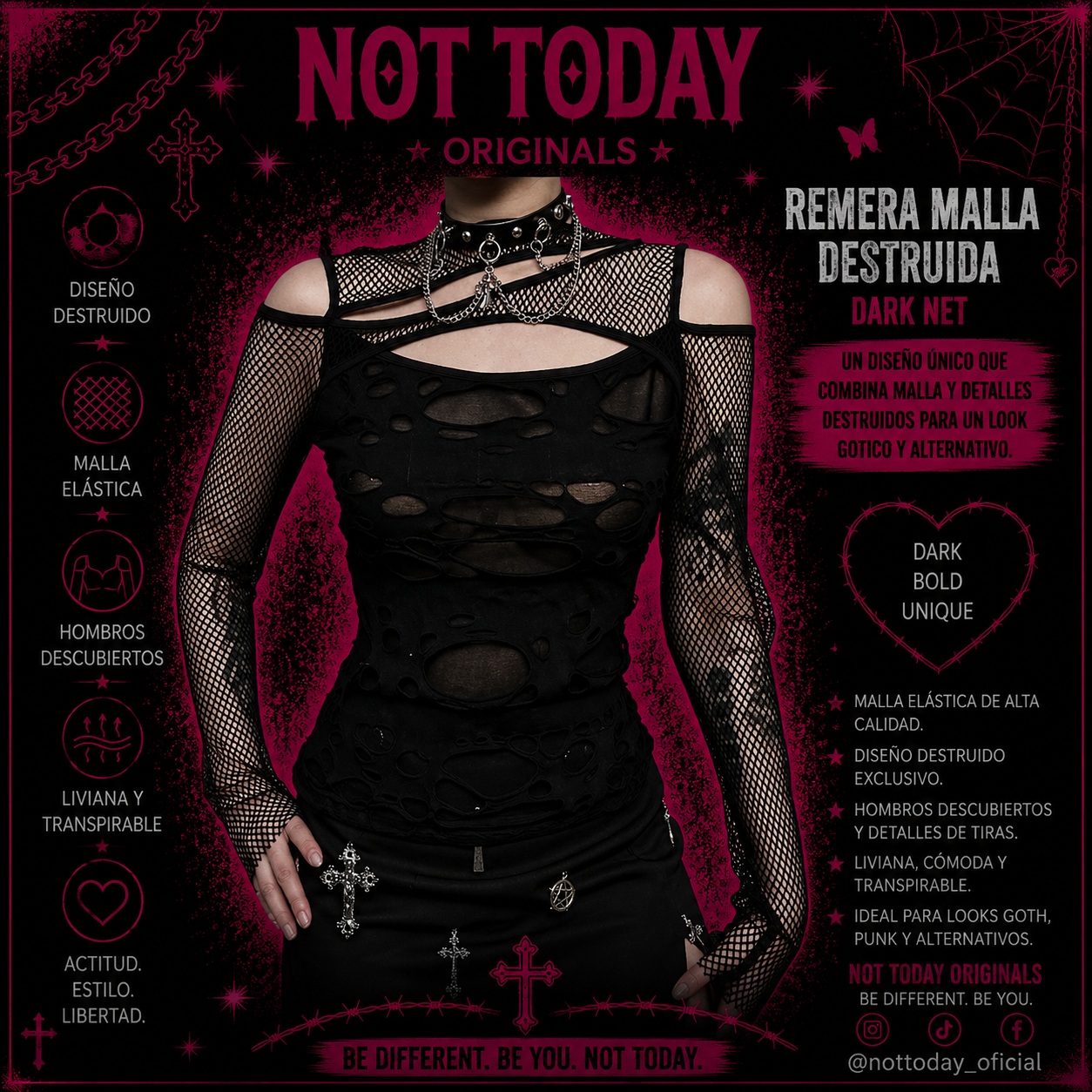 Remera de Red Destroyed – Negra