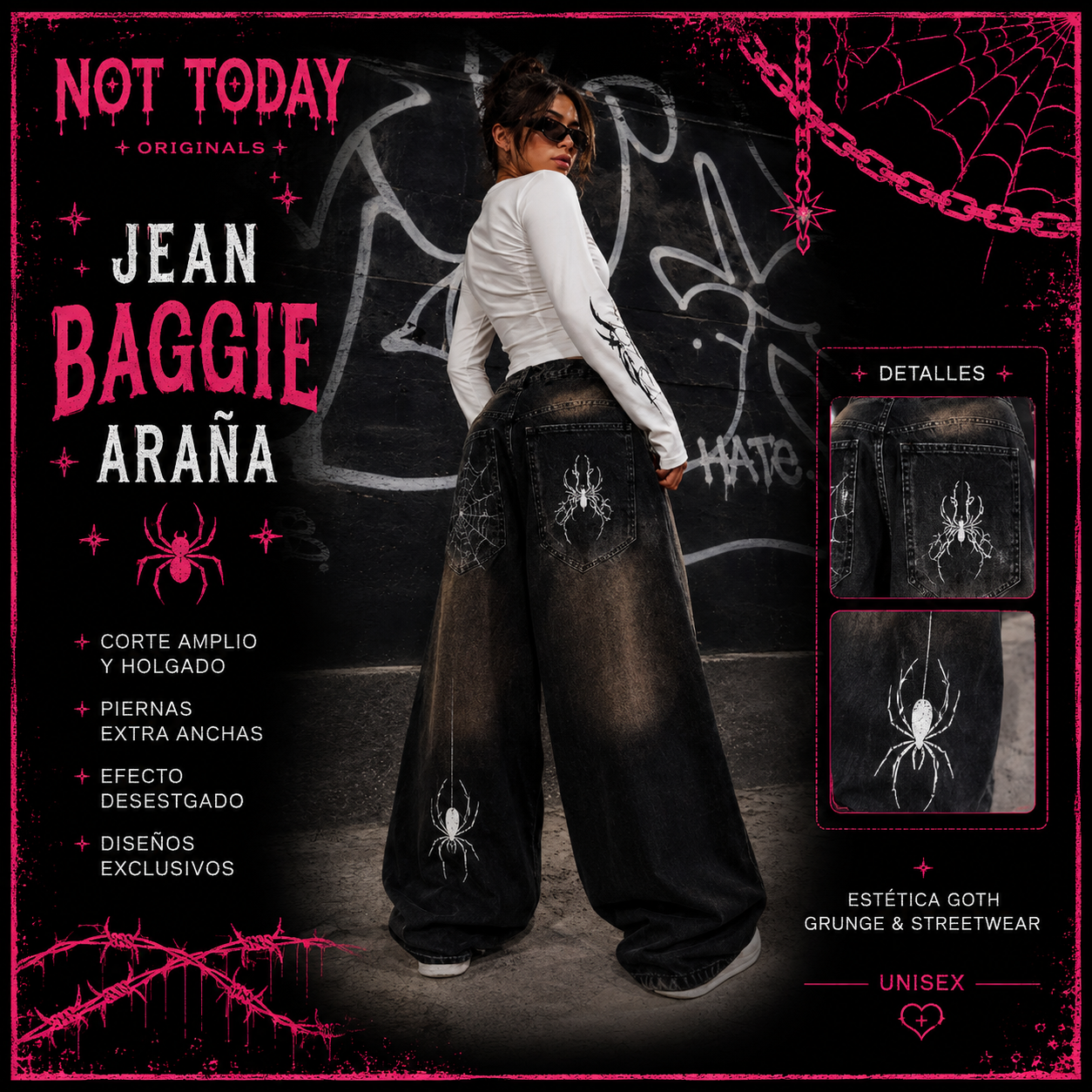 Jean Baggie Araña – Negro