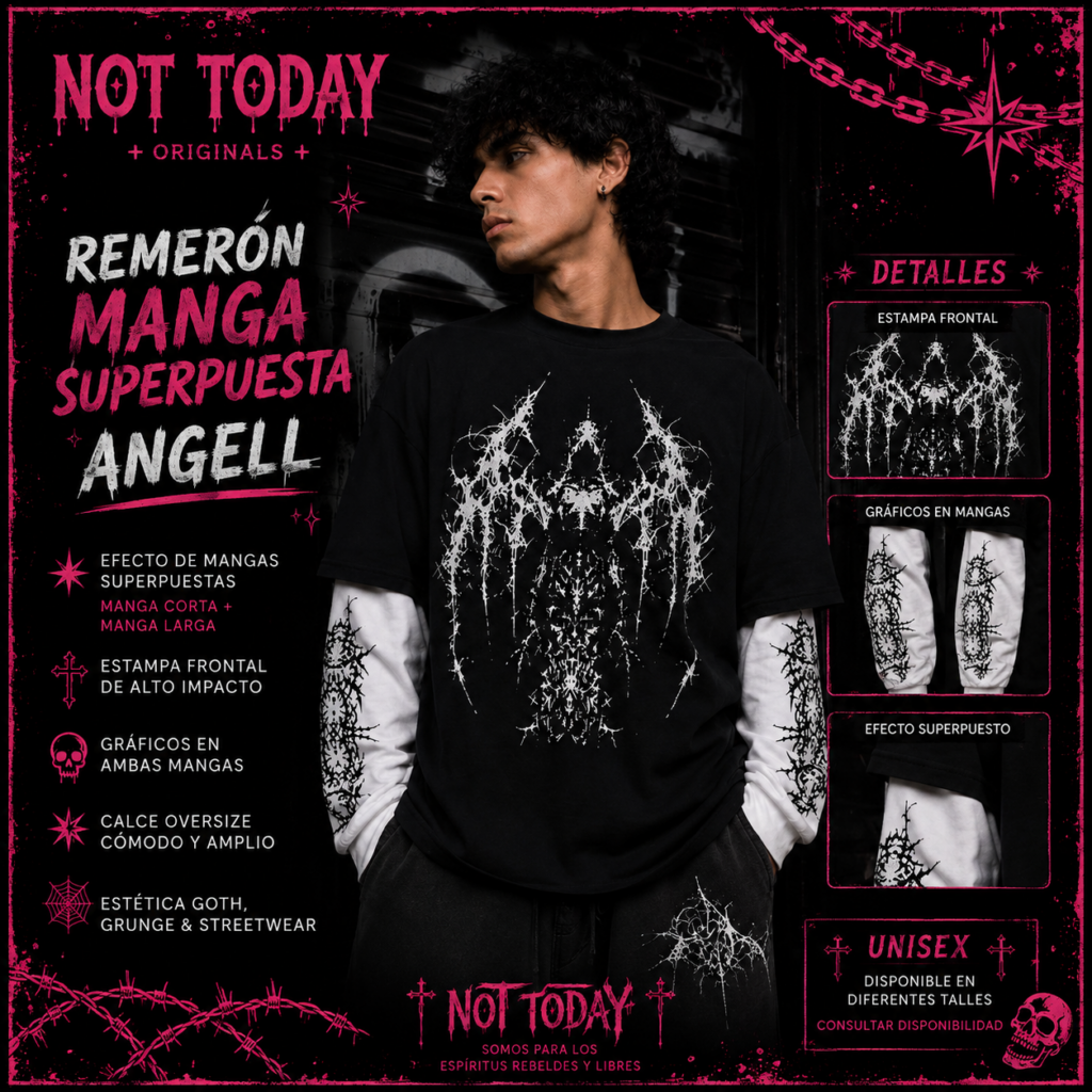 Remerón Manga Superpuesta Angell – Negro