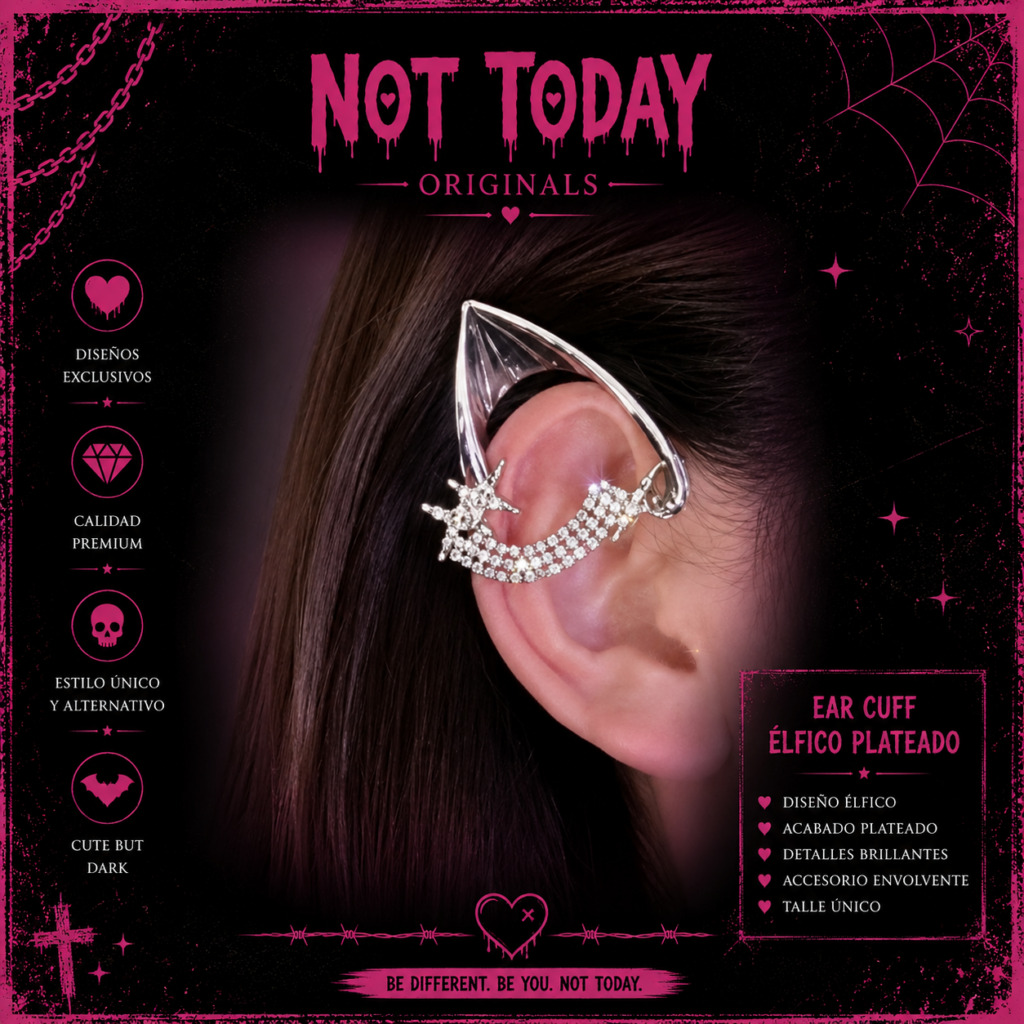 Ear Cuff Élfico Plateado – Not Today Originals