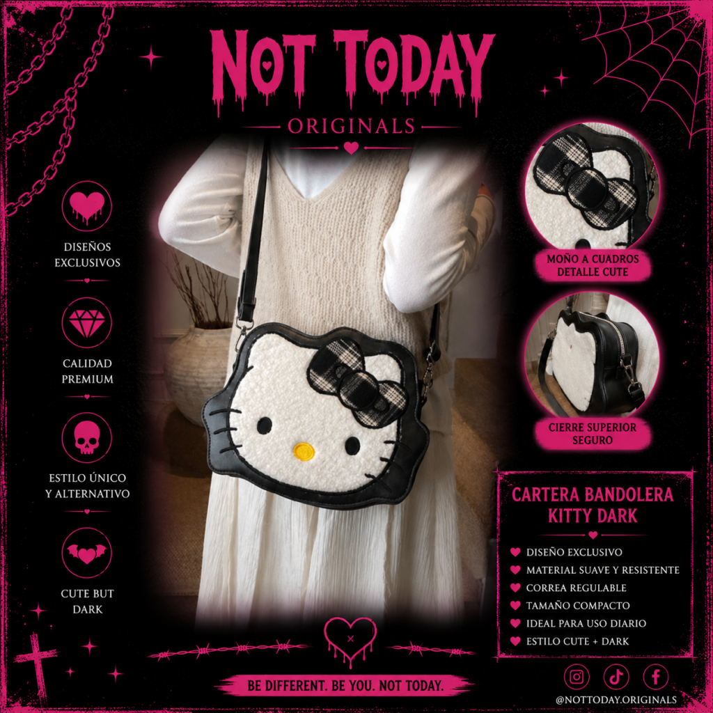 Cartera Bandolera Kitty Dark – Not Today Originals