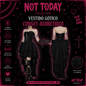 Vestido Gótico Corset Asimétrico – Not Today