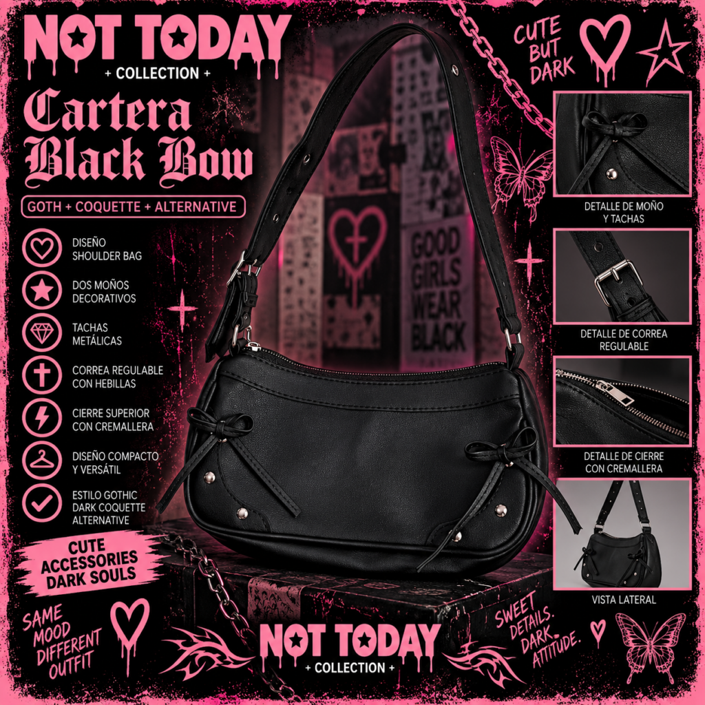 Cartera Black Bow – Not Today