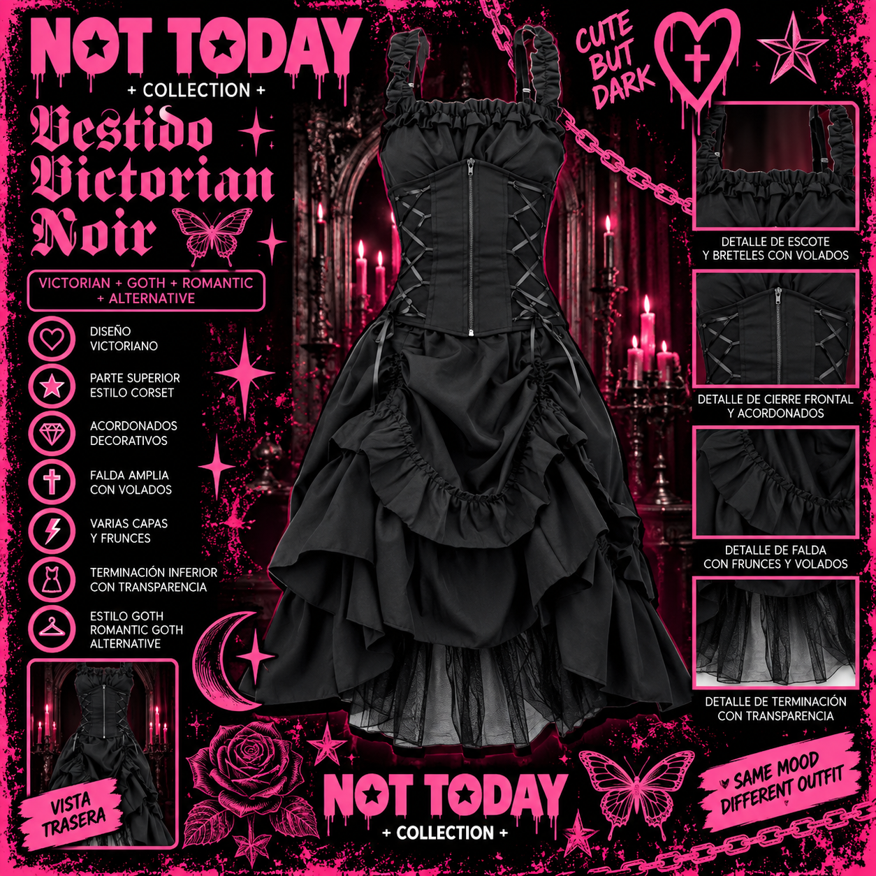 Vestido Victorian Noir – Not Today