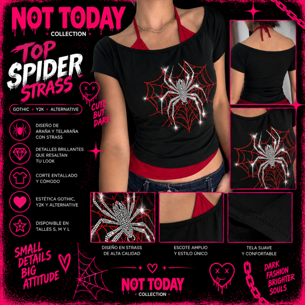 Top Spider Strass – Not Today