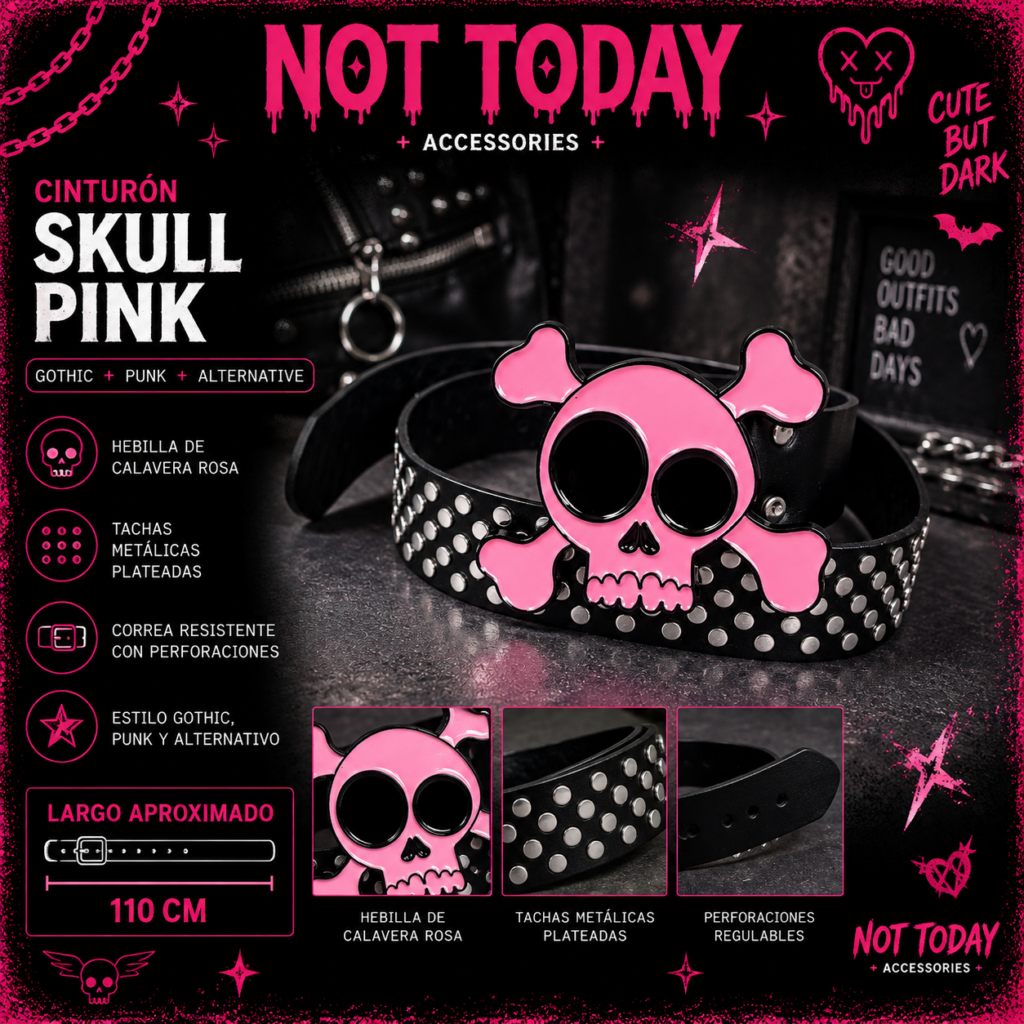 Cinto Calavera Rosado – Not Today