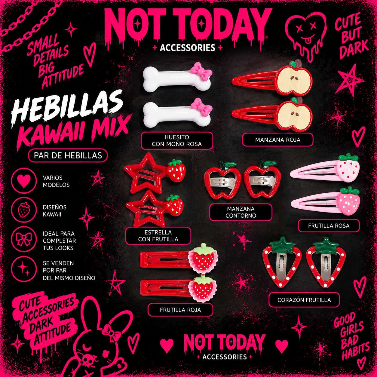 Hebillas Kawaii Mix – Not Today