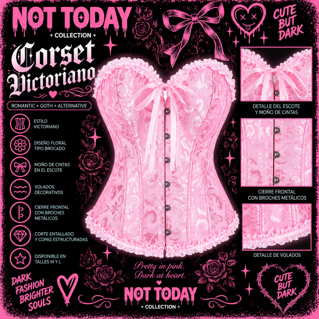 Corset Victoriano Rosa Romance – Not Today