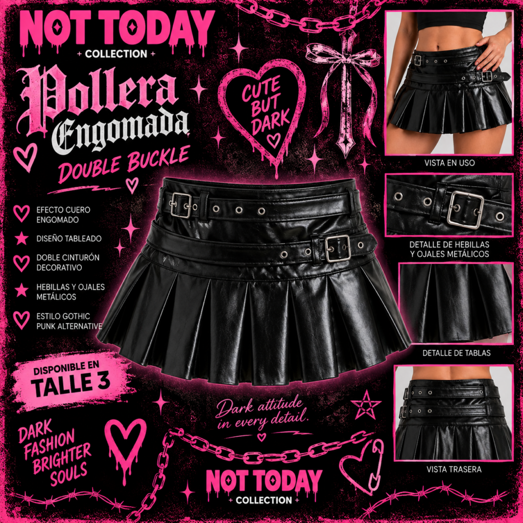 Pollera Engomada Double Cinto – Not Today