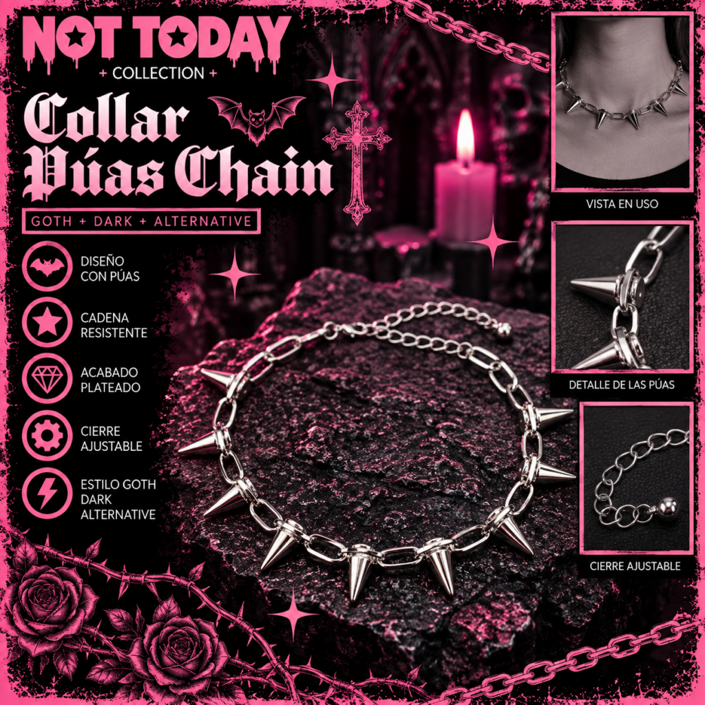 Collar Chain con Púas – Not Today