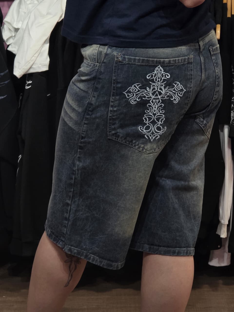 Bermuda Denim Dark Cross – Not Today - Imagen 2