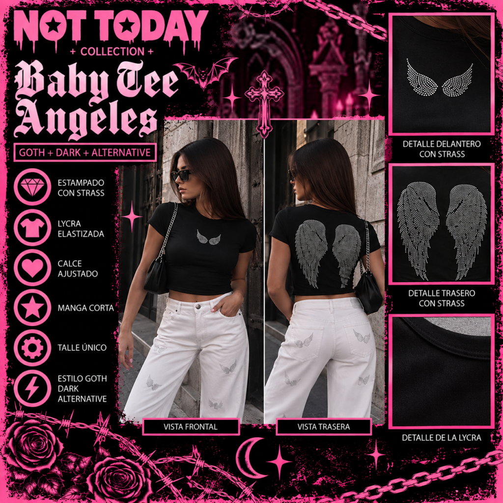 Baby Tee Alas de Angel Strass – Not Today