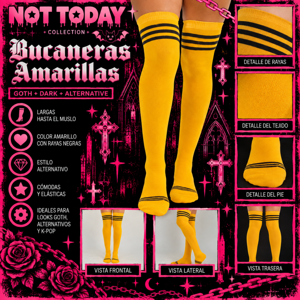 Bucaneras Amarillas con Rayas Negras